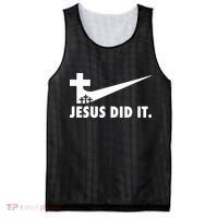 Jesus Did It Cross Mesh Reversible Basketball Jersey Tank thumb 0