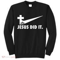 Jesus Did It Cross Tall Sweatshirt thumb 0