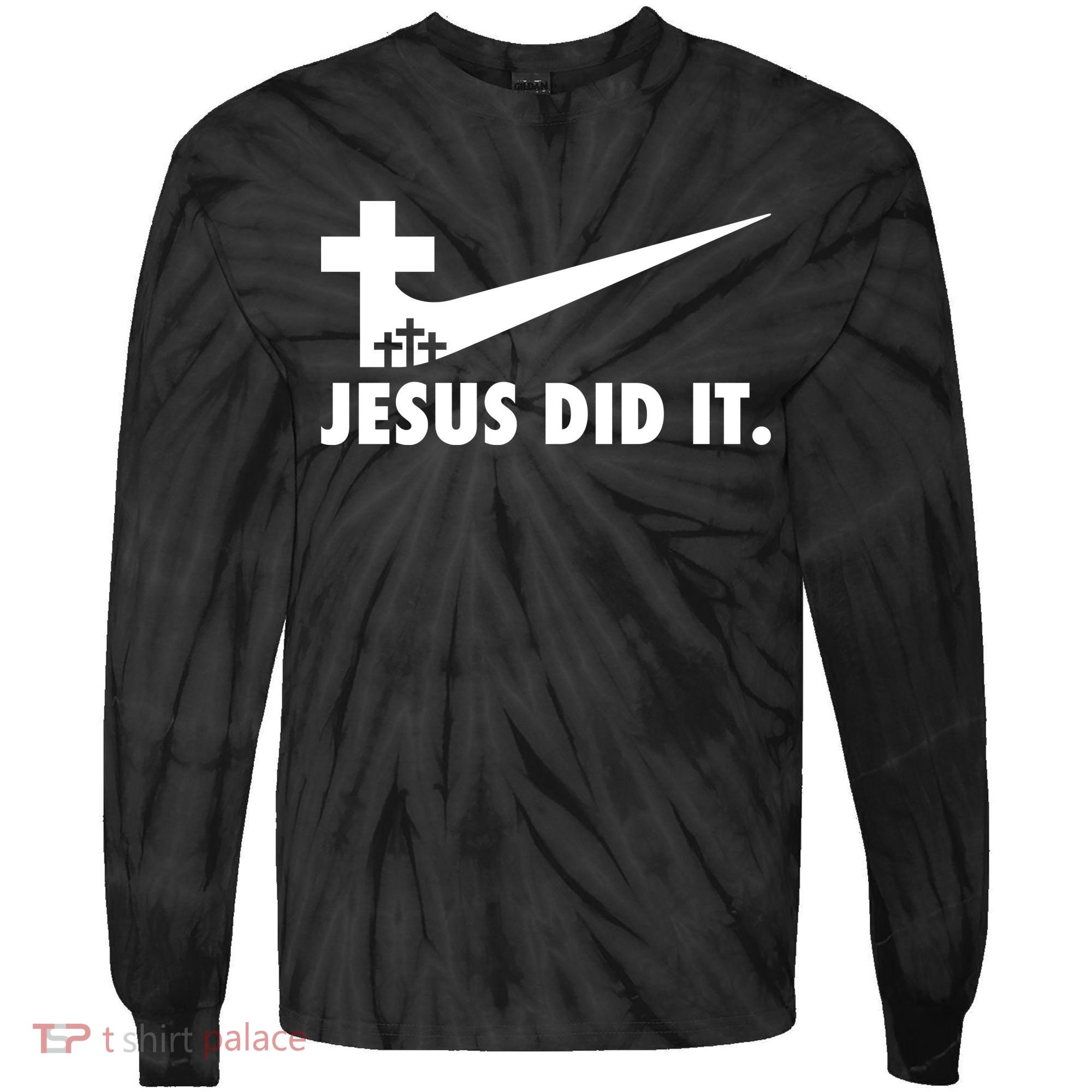 Jesus Did It Cross Tie-Dye Long Sleeve Shirt