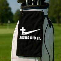 Jesus Did It Cross Golf Towel thumb 2