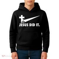 Jesus Did It Cross Kids Hoodie thumb 4