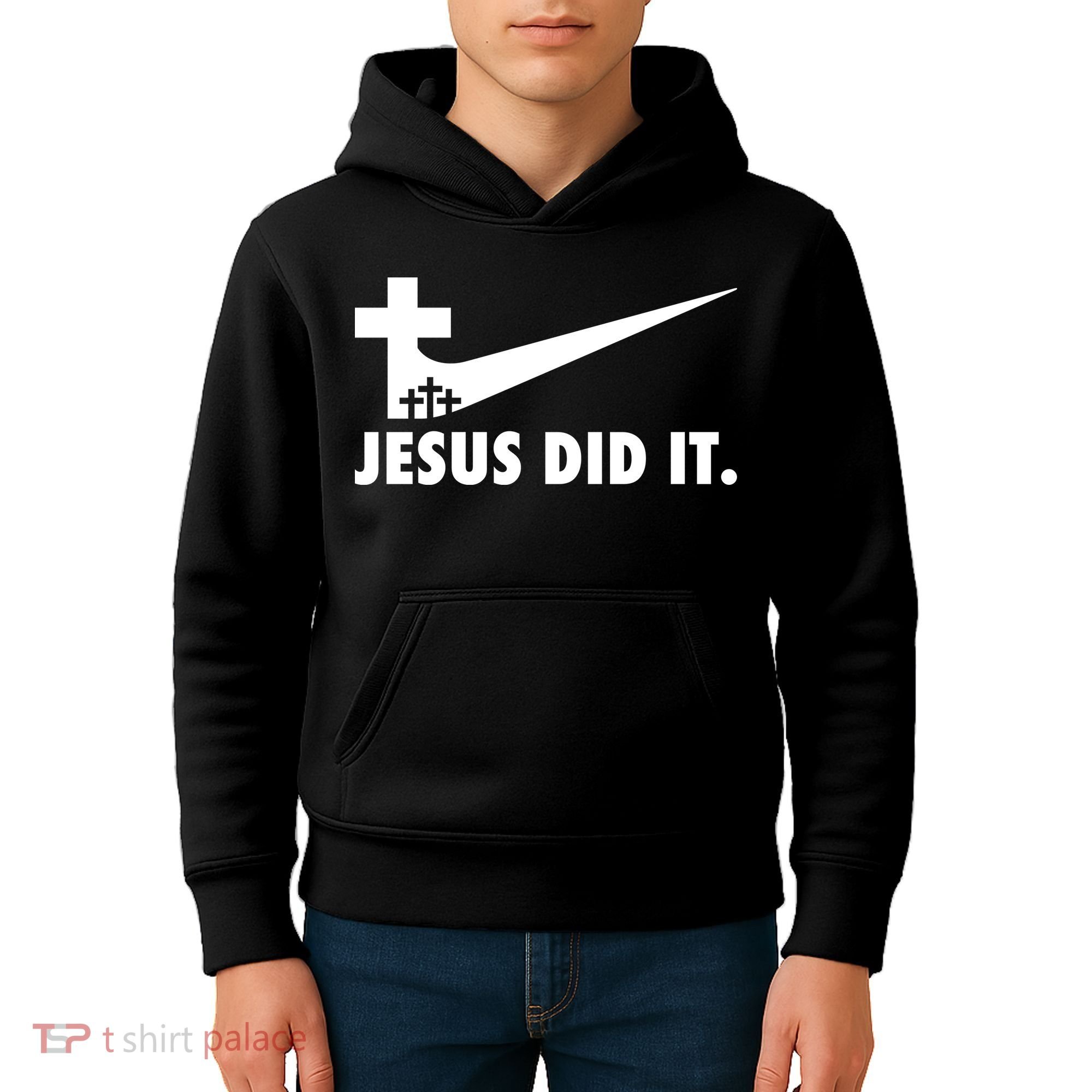 Jesus Did It Cross Kids Hoodie
