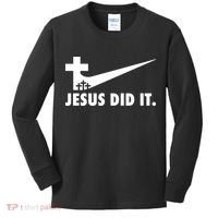 Jesus Did It Cross Kids Long Sleeve Shirt thumb 0