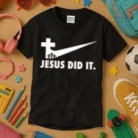 Jesus Did It Cross Kids T-Shirt thumb 3