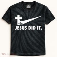 Jesus Did It Cross Kids Tie-Dye T-Shirt thumb 0