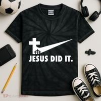 Jesus Did It Cross Kids Tie-Dye T-Shirt thumb 2