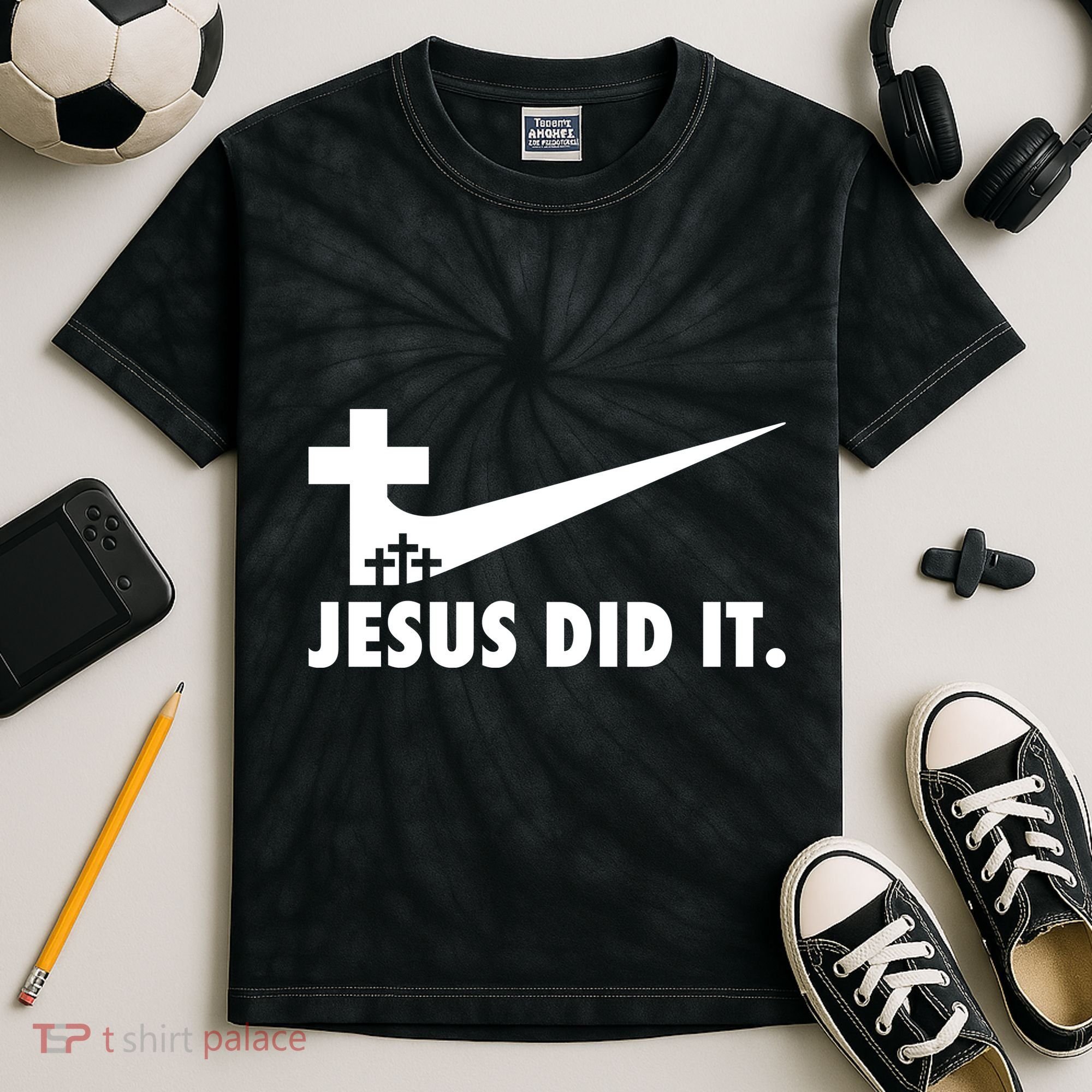 Jesus Did It Cross Kids Tie-Dye T-Shirt