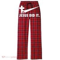Jesus Did It Cross Women's Flannel Plaid Pajama Pants thumb 0