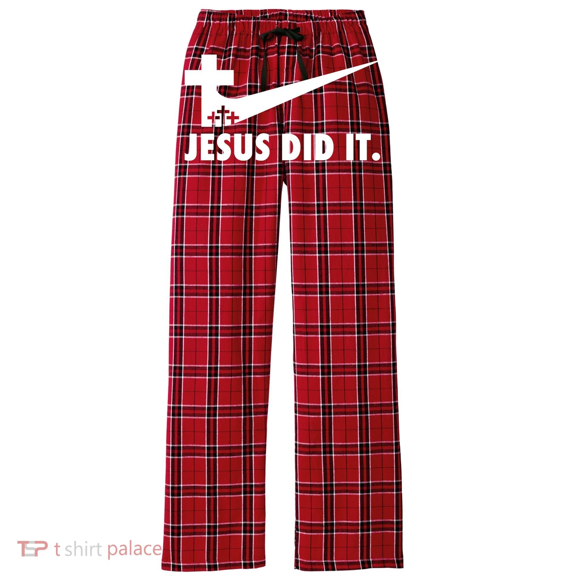 Jesus Did It Cross Women's Flannel Plaid Pajama Pants