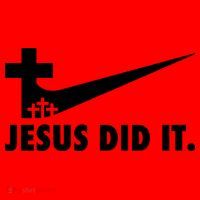 Jesus Did It Cross Santa Hat thumb 1