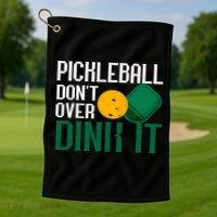 Just Dink It Pickleball Player Fan Gift Golf Towel thumb 1