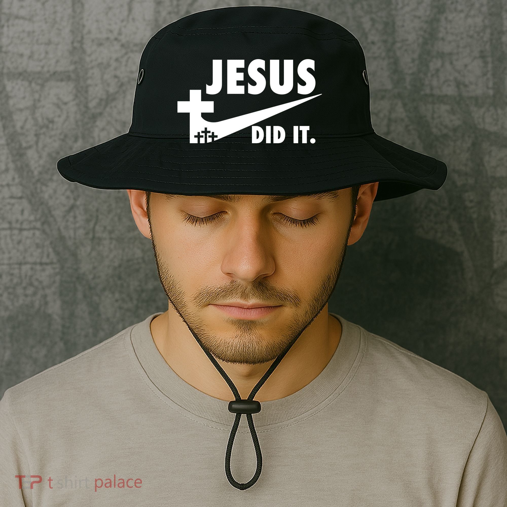 Jesus Did It Faith Cross Christian Bucket Hat