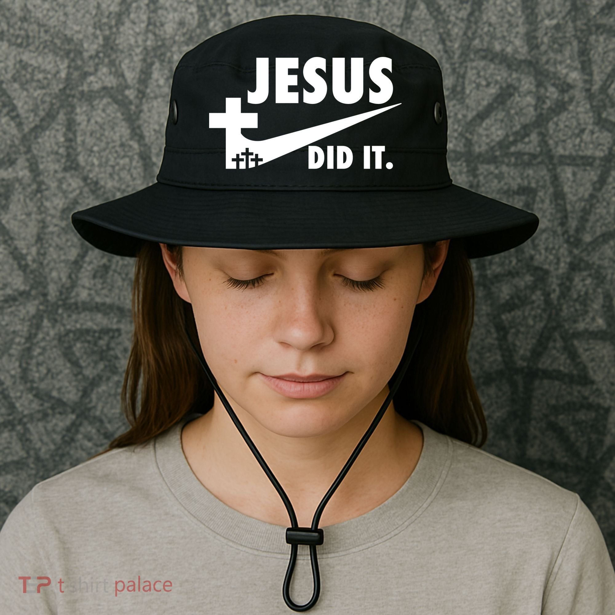Jesus Did It Faith Cross Christian Bucket Hat