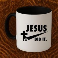 Jesus Did It Faith Cross Christian Coffee Mug thumb 2