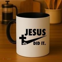 Jesus Did It Faith Cross Christian Coffee Mug thumb 4