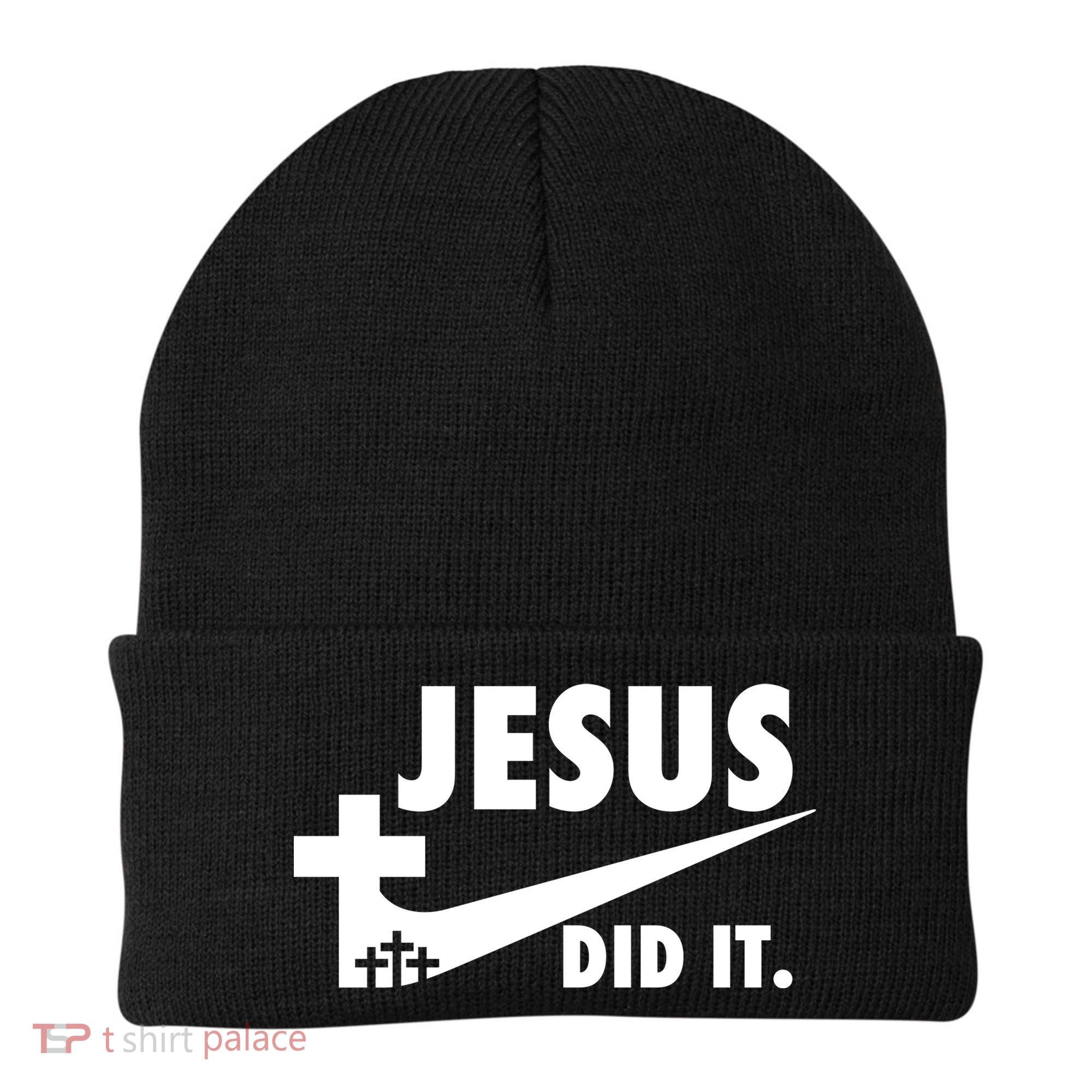 Jesus Did It Faith Cross Christian Beanie