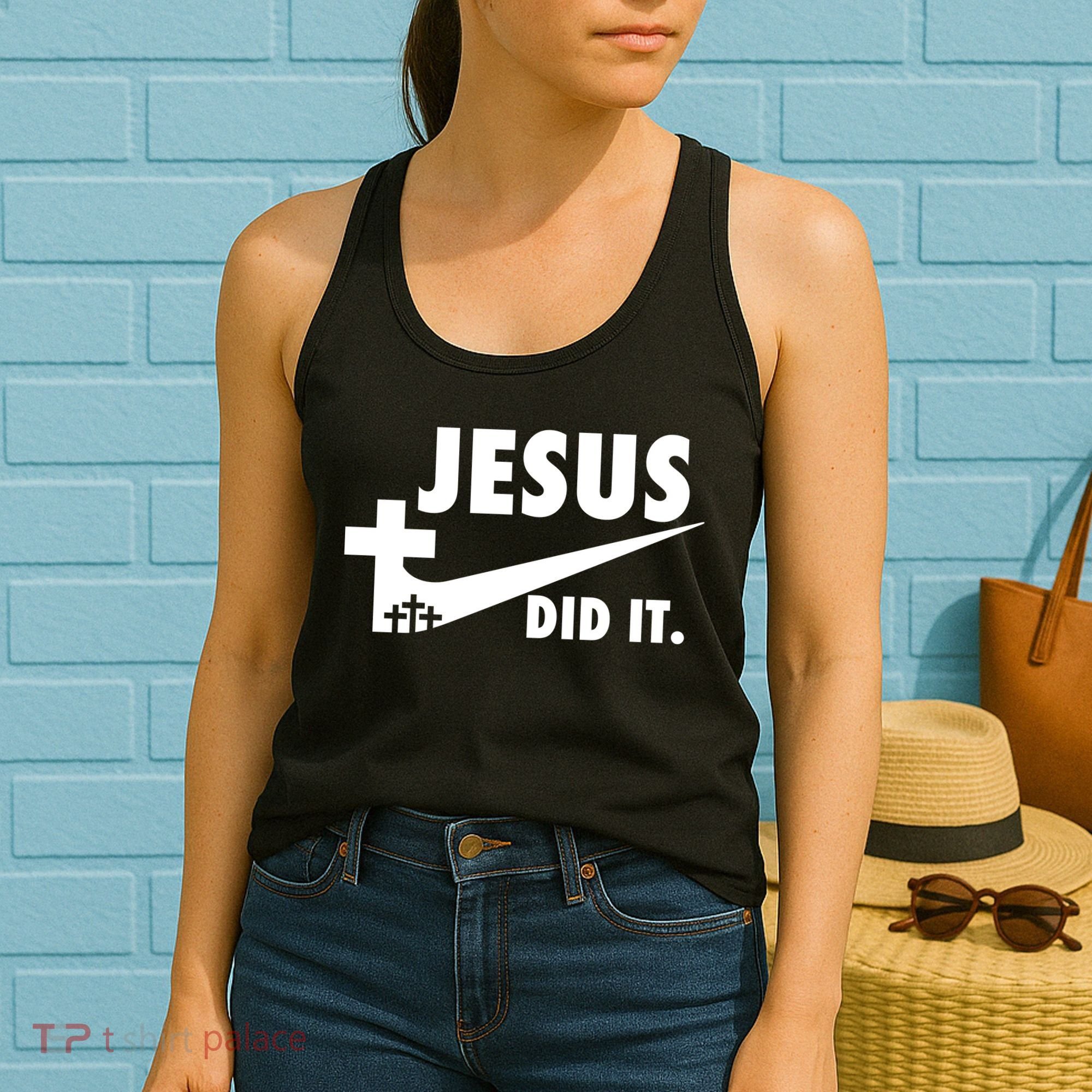 Jesus Did It Faith Cross Christian Women's Tank Top