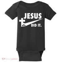 Jesus Did It Faith Cross Christian Baby Bodysuit thumb 0