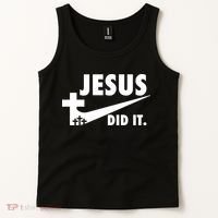 Jesus Did It Faith Cross Christian Tank Top thumb 2