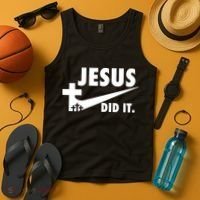 Jesus Did It Faith Cross Christian Tank Top thumb 4