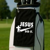 Jesus Did It Faith Cross Christian Golf Towel thumb 2