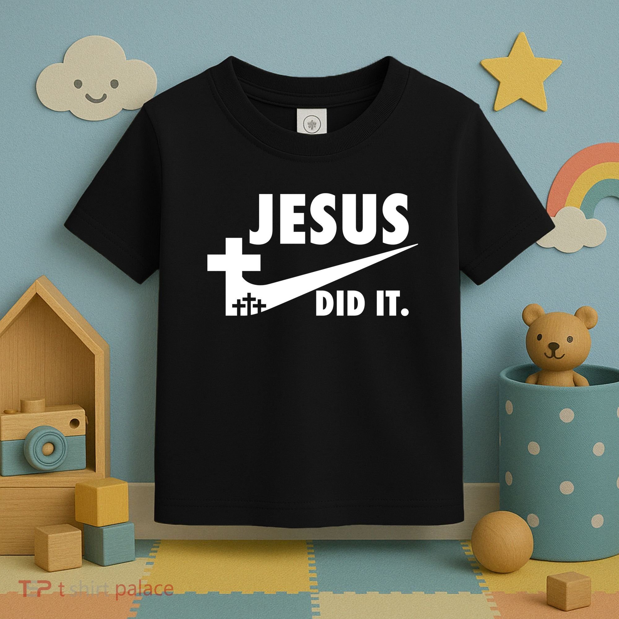 Jesus Did It Faith Cross Christian Toddler T-Shirt