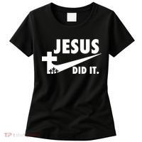 Jesus Did It Faith Cross Christian Women's T-Shirt thumb 0