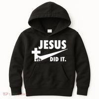 Jesus Did It Faith Cross Christian Kids Hoodie thumb 0