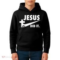Jesus Did It Faith Cross Christian Kids Hoodie thumb 4