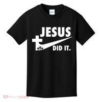 Jesus Did It Faith Cross Christian Kids T-Shirt thumb 0