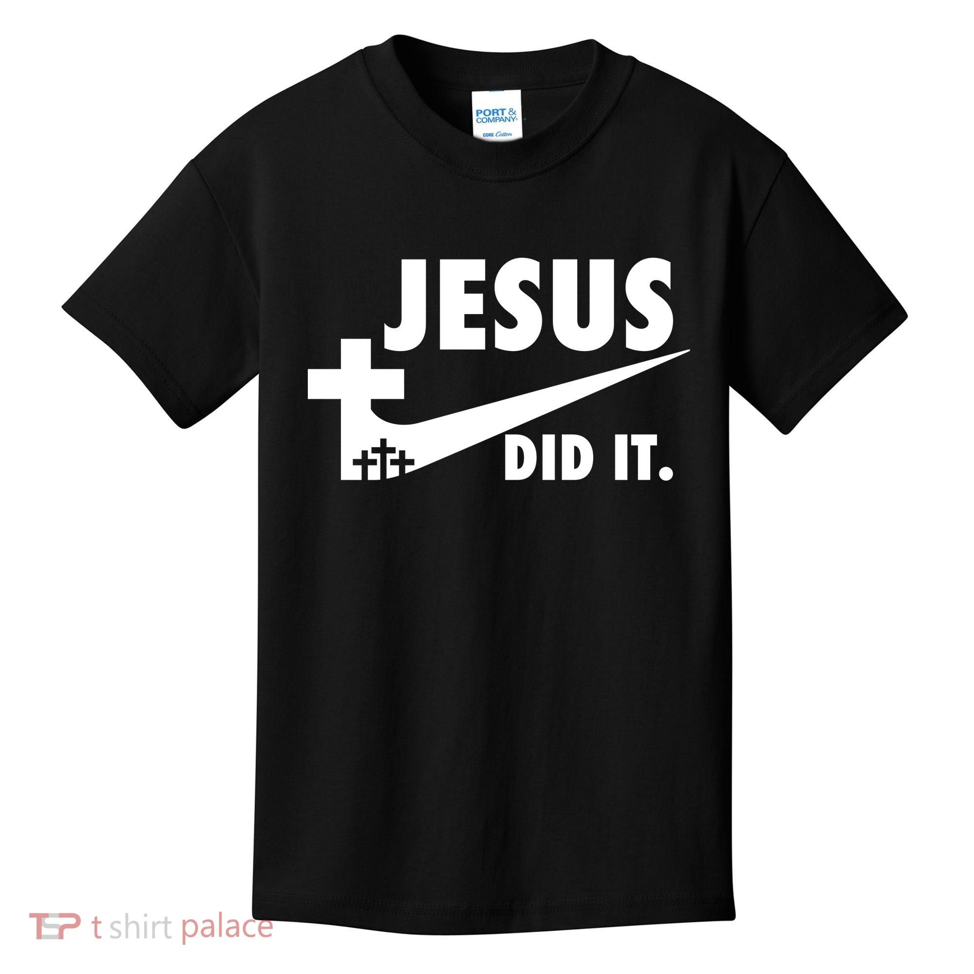 Jesus Did It Faith Cross Christian Kids T-Shirt