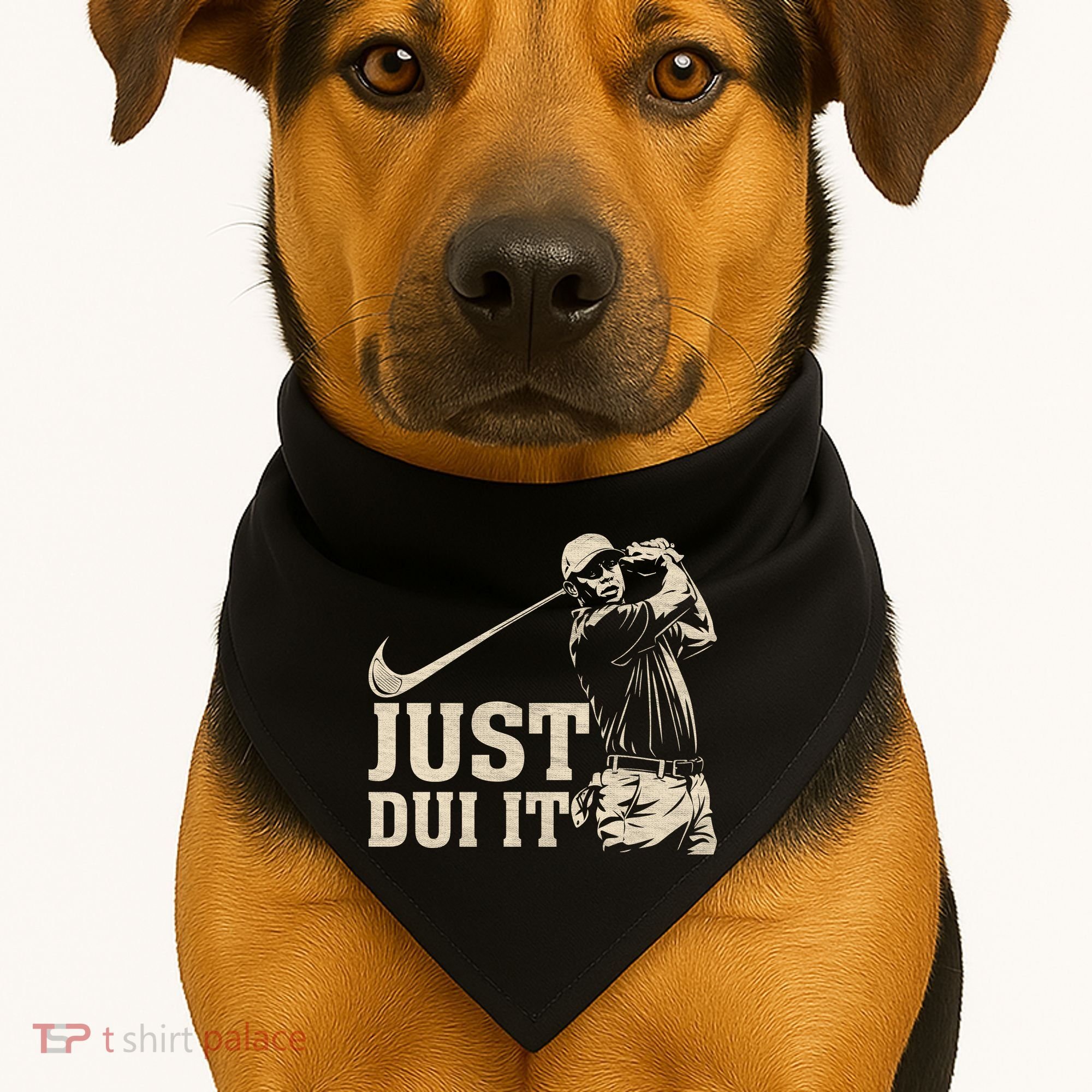 Just Dui It Funny Golf Parody USA-Made Doggie Bandana