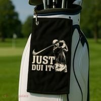 Just Dui It Funny Golf Parody Golf Towel thumb 2