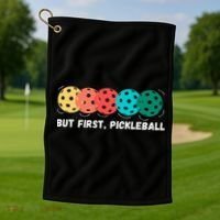 Just Dink It Funny Pickleball Pickle Ball Golf Towel thumb 1