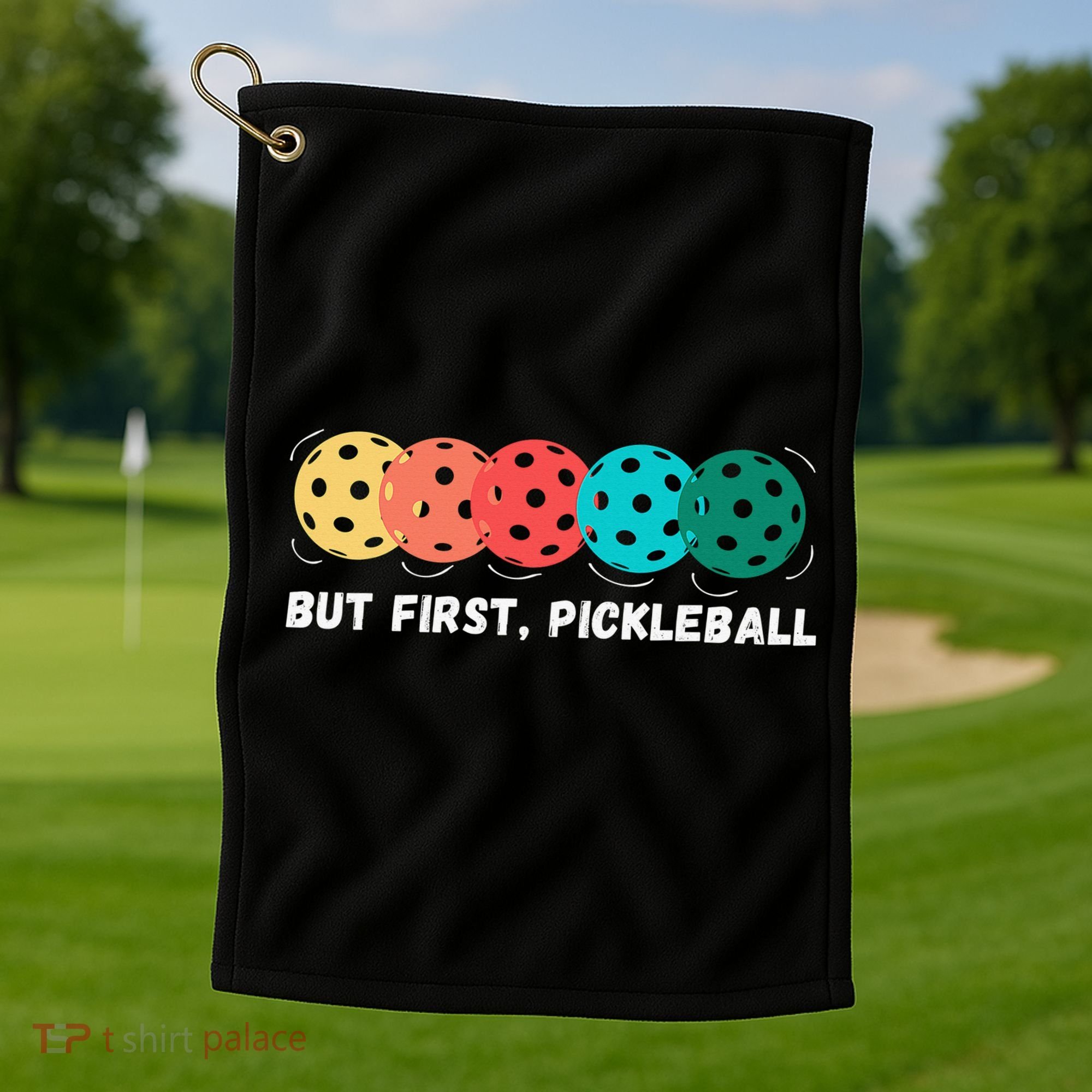 Just Dink It Funny Pickleball Pickle Ball Golf Towel