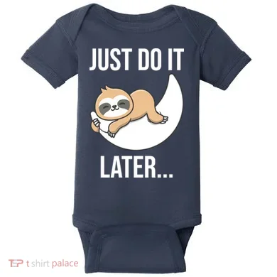 Just Do It Later Sloth Baby Bodysuit