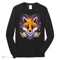 Japanese Digital Kitune Fox With Headphone Long Sleeve Shirt thumb 0