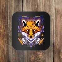Japanese Digital Kitune Fox With Headphone Coaster thumb 0
