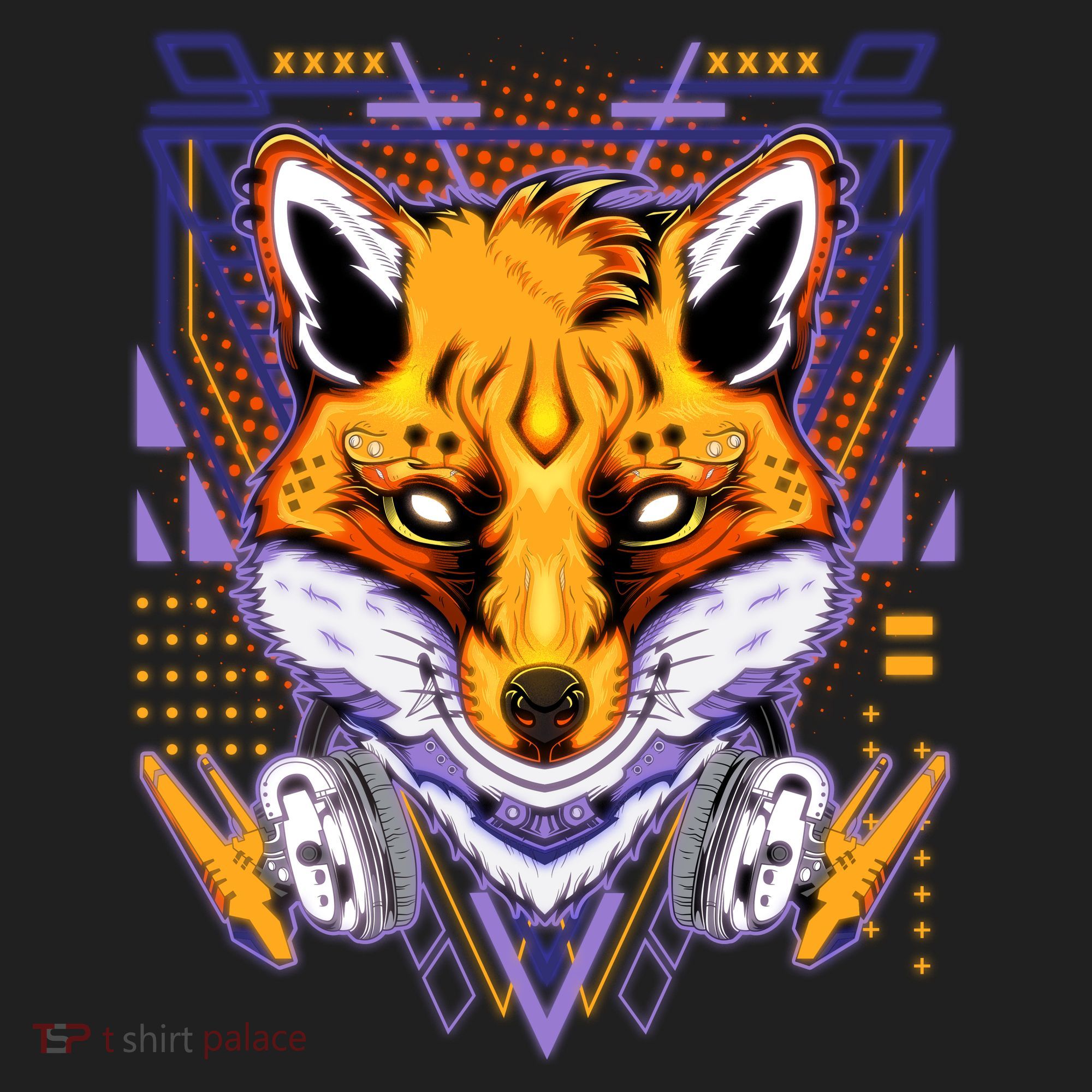 Japanese Digital Kitune Fox With Headphone Tumbler