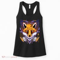 Japanese Digital Kitune Fox With Headphone Women's Tank Top thumb 0