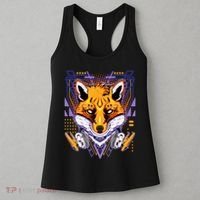 Japanese Digital Kitune Fox With Headphone Women's Tank Top thumb 3