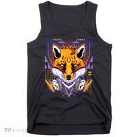 Japanese Digital Kitune Fox With Headphone Tank Top thumb 0