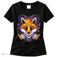 Japanese Digital Kitune Fox With Headphone Women's T-Shirt thumb 0