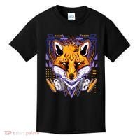 Japanese Digital Kitune Fox With Headphone Kids T-Shirt thumb 0