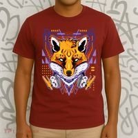 Japanese Digital Kitune Fox With Headphone T-Shirt thumb 3