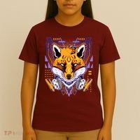 Japanese Digital Kitune Fox With Headphone T-Shirt thumb 4