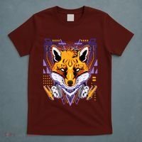 Japanese Digital Kitune Fox With Headphone T-Shirt thumb 5