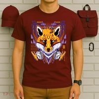 Japanese Digital Kitune Fox With Headphone T-Shirt thumb 6