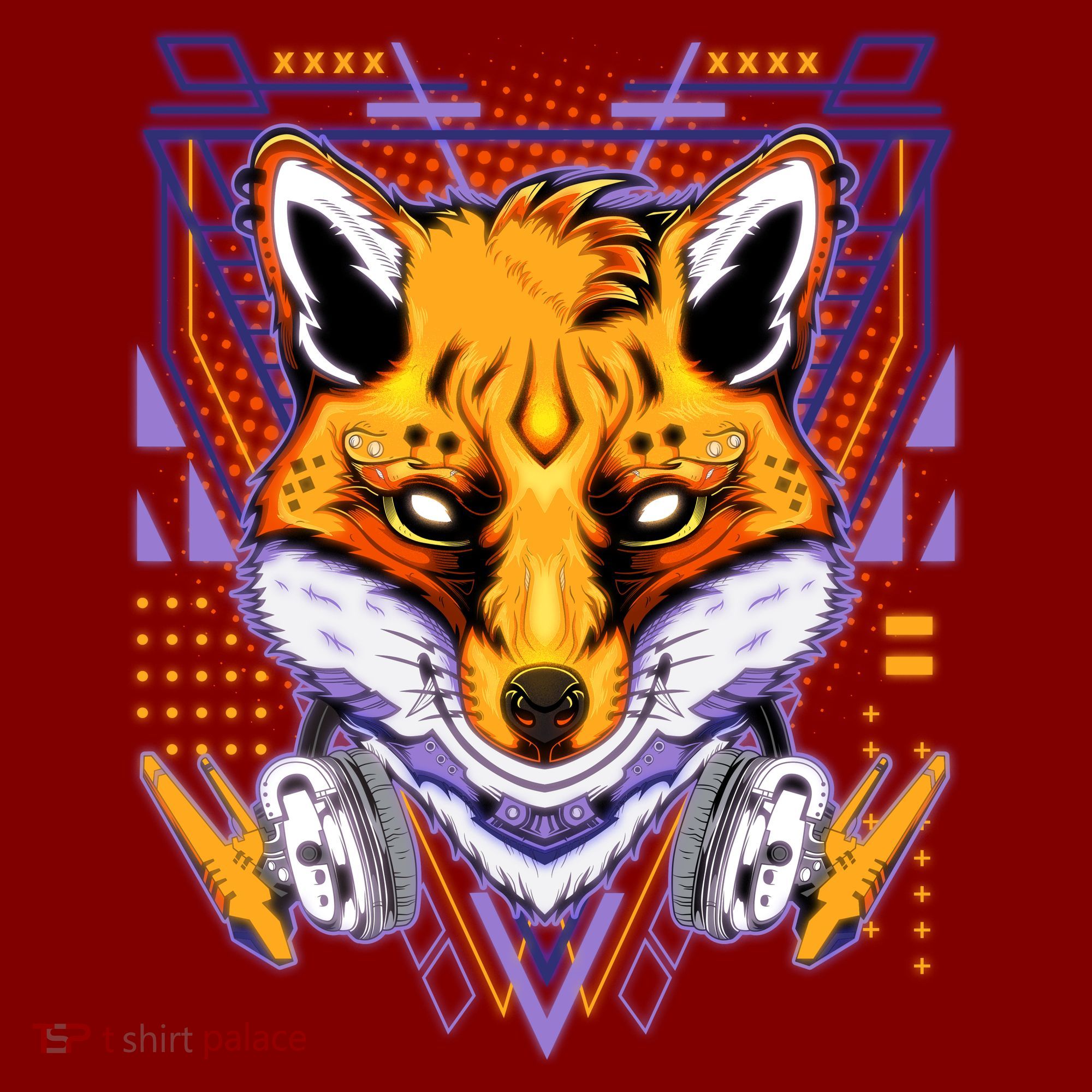 Japanese Digital Kitune Fox With Headphone Hat