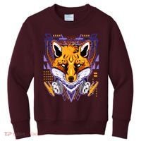 Japanese Digital Kitune Fox With Headphone Kids Sweatshirt thumb 0
